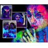 12 Pieces Glow Blacklight Face & Body Paint Makeup, Glow in The Dark Face Painting Kit Neon Paint Sticks for Kids Adult Halloween Glow Party