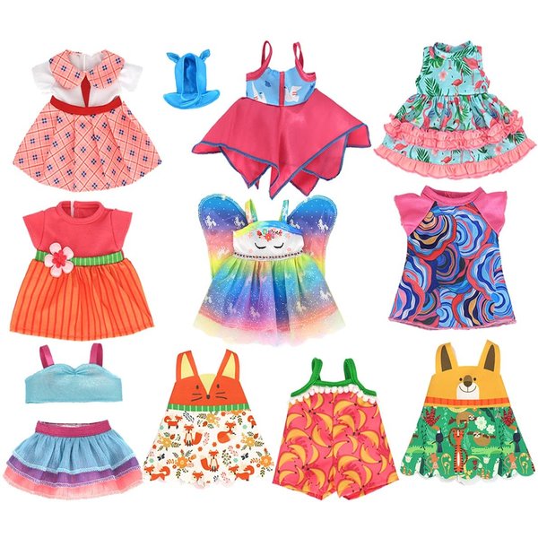 ebuddy 10 Sets Baby Doll Clothes Outfit Dress for 10 Inch Baby Dolls 12 Inch Baby Dolls 14 to 14.5 Inch Dolls(Fashion Sets)