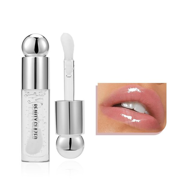 MYUANGO Moisturizing Lip Glow Oil, Hydrating Lip Care Lip Tint, Shiny Lip Glow Vegan Plumping Lip Gloss for Dry Lips (101, Travel Size)