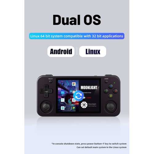 RG353M Metal Retro Game Handheld Game Console with Android 11 64bit Linux System 3.5’’ IPS Touch Screen Built-in 64G TF and Hall joystick