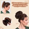 Leterly Messy Bun Hair Piece, Claw Clip Hair Bun Hairpieces Thick Updo Scrunchies Ponytail Hair Extensions Synthetic for Women Ash blonde mix Bleach Blonde
