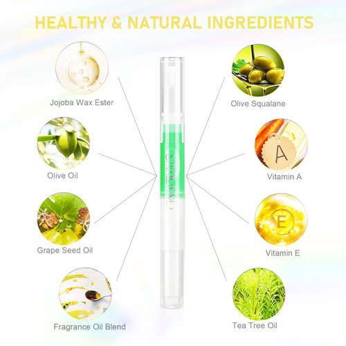 SAVILAND Natural Cuticle Oil Pen: 12PCS Revitalizing Cuticle Oil for Nails with Vitamin E For Repaired Cuticles Overnight Cuticle Softener Nail Strengthener Protector for Damaged Skin Thin Nail Care