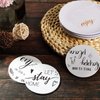 Queekay Housewarming Gifts for Home Decoration Wooden Heart Coasters for Drinks Set of 6 Farmhouse Coasters with Holder Funny for Family Friend Coffee Table Protection, 4 Inch (Gray, White)