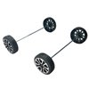 EUDAX 30mmx9mm Plastic Roll 2mm Dia Shaft Toys Wheel and 2mmx100mm STEM Shaft Round Rod Axles for DIY Toy RC Car Truck Boat Helicopter Model Part (300 Pcs)