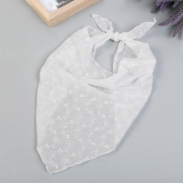 Hair Bandanas for Women Trendy Bandana Head Kerchief for Women’s Hair Cute Hair Scarf Headband White Adjustable Bandana headband for girls