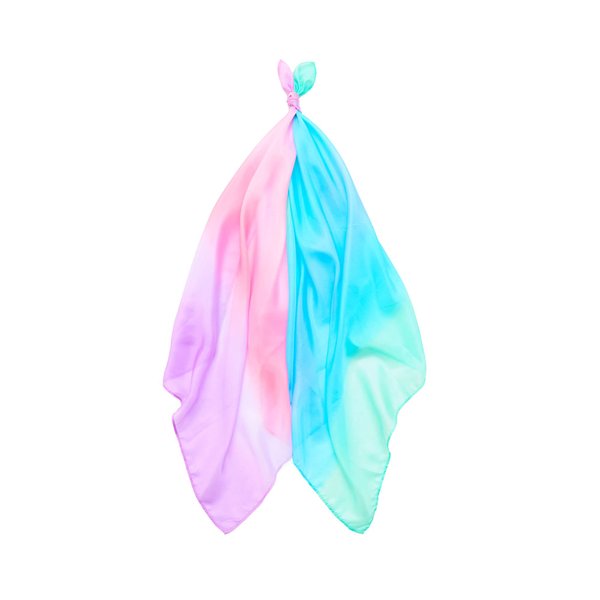 Sarah's Silks - Set of 2 Mini Playsilks, 100% Silk 21" Square Scarf for Dance, Movement and Pretend Play - Blossom and Sea