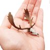 Fallow Deer skull with Antlers - 1:12 scale deer antlers skull for diorama, miniature horror, dollhouse decor, art supplies (1 skull) (Bone (hand painted), Cranium)