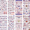 4th of July Nail Art Stickers American Independence Day Nail Decals Patriotic Design Nail Stickers 3D Self-Adhesive I Love USA Flags Heart Star Acrylic Nail Art Supplies for Nail Decoration 8 Sheets