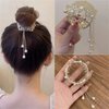 2PCS Flower Ponytail Hair Accessories Hair Claws Clip French Style Hair Barrette Non Slip Jaw Banana for Women 041