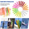 Fishing Squid Skirts Lures, 50pcs Octopus SkirtsTrolling Lure Soft Lures Plastic Fishing Bait for Bass Salmon Trout (50pcs 3.55inch)