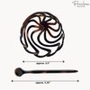 Parcelona French Swirls Celluloid Chignon Hair Slide Pin Thru 3.5" Bun Cover Ponytail Round Hair Clips for Women Styling Girls Hair Accessories No Slip Durable, Made in France(Tortoise Shell)
