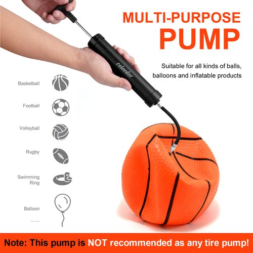 Portable 10 inches Ball Pump Kit, Balloon Pump, Basketball Pump Air Pump with 5 Needles,1 Nozzle & Extension Hose for Soccer Football Volleyball Water Polo Rugby Exercise Sports Ball