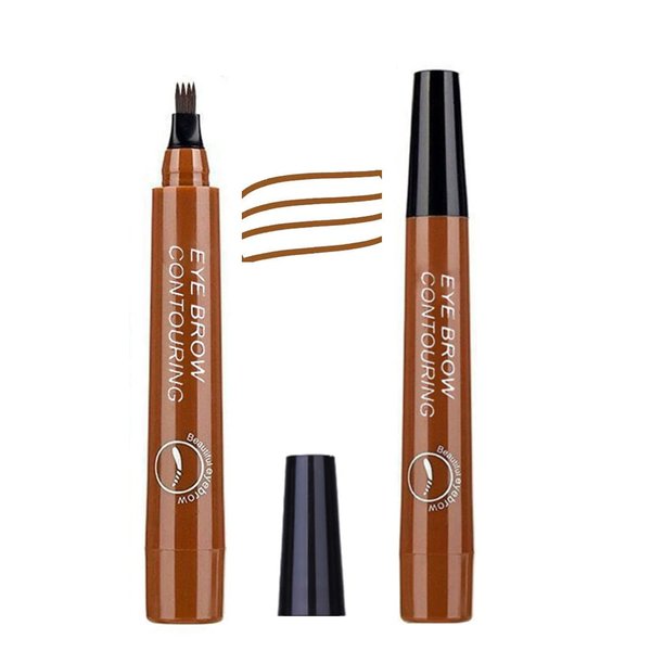 LDJYEONS Eyebrow Pencil, Makeup Eyebrow Pencil, Long-Lasting Four Pronged Eyebrow Pencil (Light brown)