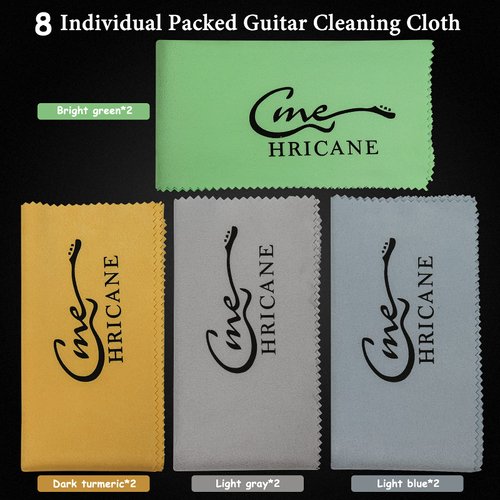 Hricane Guitar Cloths Ultrafine fiber suede (8-Pack 12"x12") Plush Polishing Cloths for Musical Instruments Premium Polishing & Cleaning Cloths for Guitar Violin Piano Clarinet Trumpet Sax Universal