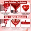 GRESATEK Red Heart Balloons,10Pcs Red Foil Heart Shaped Love Balloons,18Inch Red Helium Mylar Balloons for Valentines,Engagement,Brithday,Baby Shower,Wedding Party Decorations