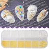 HINZIC 1 Box 3D Nail Art Pearls Mixed Sizes Mini Caviar Beads Gold Silver Rhinestones Charm Wedding Prom Nail Rivets Jewelry Make up Decoration for Women Girls