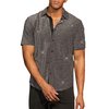 Verdusa Men's Glitter Button Down Shirt Short Sleeve Tops Silver XL