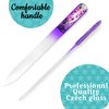 GLADZY 3D Czech Glass Nail File - Etched Crystal Nail File for Natural Nails, Double Sided Different Grit Surface, Professional Nail Care Tool with Case, Manicure Nail Shaper, Ethically Made in EU