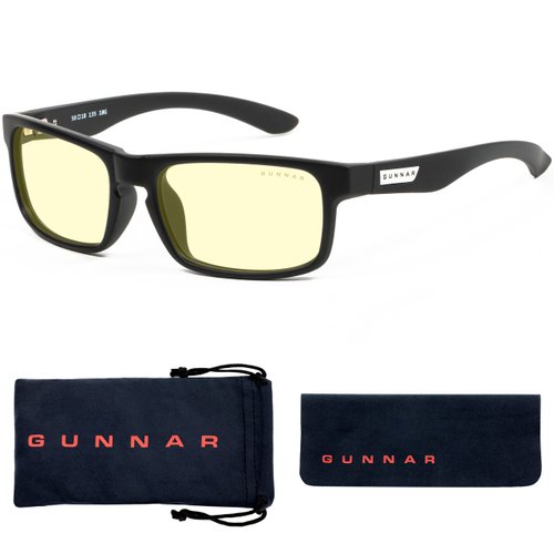 GUNNAR - Premium Gaming and Computer Glasses - Blocks 65% Blue Light - Enigma, Onyx, Amber Tint