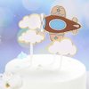 LUOZZY 20 Pcs Hot Air Balloon Airplane Balls Stars Cloud Cake Toppers for Birthday Sky Theme Party Decorations Supplies