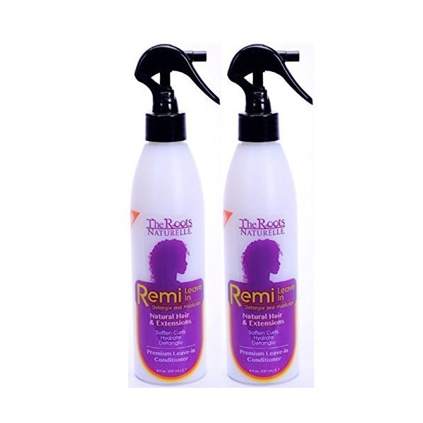 The Roots Naturelle Remi Leave In Conditioner Twin Pack. Hydrates, Detangles, Softens and Moisturizes. Contains Olive Oil, Shea Butter, Coconut Oil and Aloe Vera