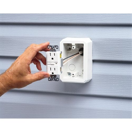 Arlington FS8171 Weatherproof Flanged Outlet Switch Box for Dutch Lap Siding, White, 1-Pack