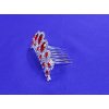 Red Rhinestone Tiara Comb Prom Party Flower Girl CT45