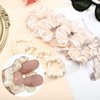 24 Pieces Satin Hair Scrunchies Silky Elastic Hair Bands Skinny Solid Hair Ties Ropes Ponytail Holder for Women Girls Hair Accessories Decorations, 2 Sizes (Cream White)