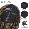 BHF HAIR Curly Wavy Ponytail 26 Inch chocolate brown mixed honey blonde Drawstring Ponytail Extensions Clip in Hair Extensions for women 6OZ.