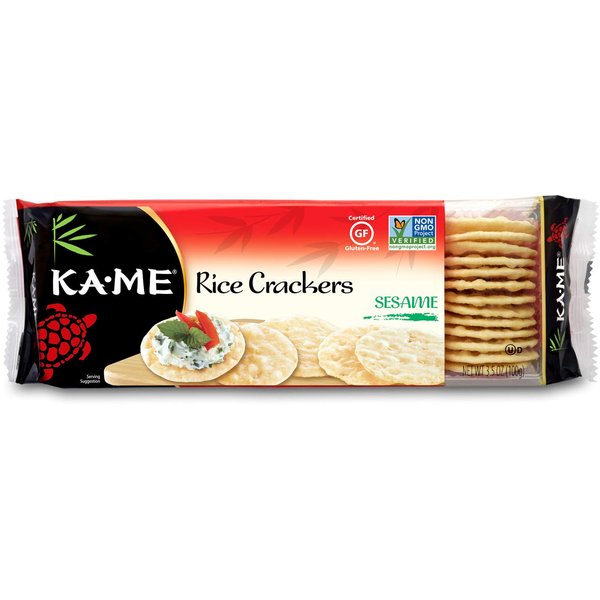 Ka-Me Gluten Free Rice Crackers, Sesame, 3.5 Ounce