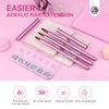 Saviland Acrylic Nail Brushes for Beginners: 3PCS Acrylic Nail Brush Set Size 14 10 6 Nail Brushes for Acrylic Application Pink Handle Acrylic Powder Brush Sturdy Kolinsky Hair Brush Nail Art Kit
