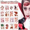 Generic Halloween Scar Tattoos 30 Sheets Temporary Tattoos Waterproof Zombie Makeup Fake Bloody Wound Stitch Scar Party Tattoos Sticker