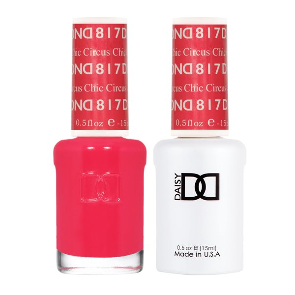 DND Gel Polish Set - 1 each of Pink/Red Gel Polish and Pink/Red Nail Polish, 817 Cirus Chic, 0.5 Fl Oz