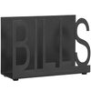 MyGift Black Metal Desktop Mail Sorter Organizer with Bills in Block Cut Out Letter Design