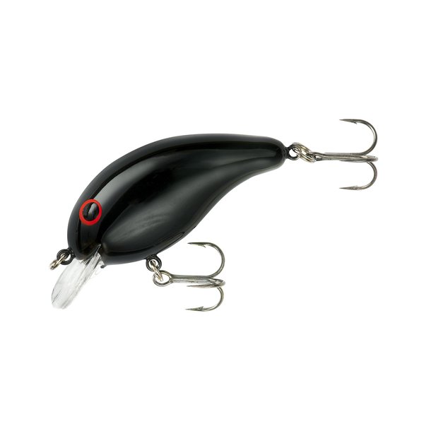 BANDIT LURES Series 100 Crankbait Bass Fishing Lures, Fishing Accessories, Dives to 5-feet Deep, 2", 1/4 oz, Solid Black