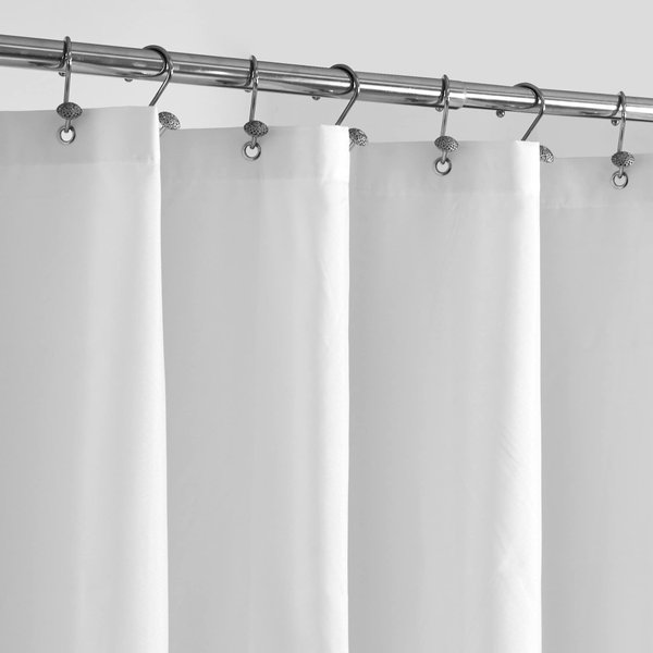 ALYVIA SPRING Stall Fabric Shower Curtain Liner Waterproof - 54" x 78", Soft & Lightweight Long Stall Size Shower Curtain with Magnets, Machine Washable - 54x78, White