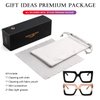 AIEYEZO Oversized Square Blue Light Glasses for Women Cute Big Frame Glasses Fashion Clear Multi-Color Computer Eyewear (Black + Champagne Black)