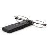 Foster Grant Gavin Fold Flat Rectangular Reading Glasses, Gunmetal/Transparent, 48 mm + 3