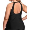 Holipick High Neck Tankini Top Bathing Suit Tops for Women Tummy Control Tank Tops Swimsuits Black L