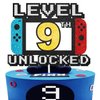 Level 9th Unlocked Cake Topper - Level 9th game Sign Theme Party Decorations 9th Birthday Level Up Cake Decorations for Video Game Themed Kids Boy Girl Party Supplies
