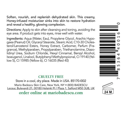Mario Badescu Honey Face Moisturizer for Women and Men, Ideal Facial Moisturizer for Combination, Dry or Sensitive Skin, Honey-Infused Moisturizer Face Cream, 2 Fl Oz