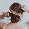 Bridal Wedding Hair Pins Gold Crystal Pearl Hair Pins Clips Headpiece Vintage Wedding Hair Accessories for Brides Bridesmaids Women Girls (Gold-Hair Pins)