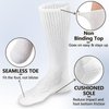 +MD 6 Pairs Non-Binding Women's Cushioned Moisture Wicking Diabetic Crew Dress Socks 9-11 White