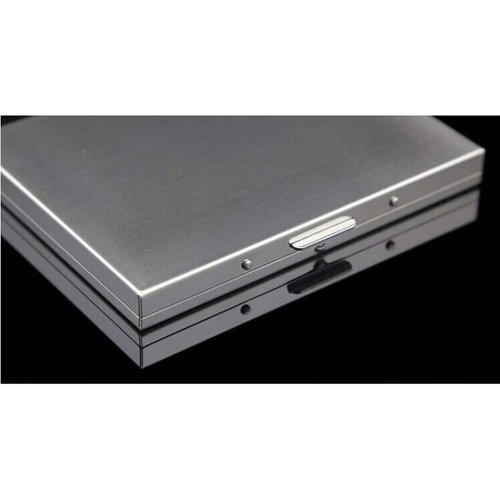 Honb Slim Smell Proof Fathers Gift Crush Proof Chrome Cigarette Case King Size 100mm