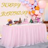 108inch Pink Tulle Table Skirt for 4/6/8ft Rectangle Round Tables, 2-Layer Ruffle Princess Pink Tulle Tutu ClothTable Skirts for Birthday Party Baby Shower Cake Dessert Tables(No Table Cover)