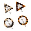 2 Pairs Barrettes Geometric Shape Leopard Hair Clips Acrylic Triangle and Round Side Clamp Hair Pins Elegant and Side Clip Headwear Ornaments Styling Accessories Hairdressing Decoration