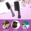 2Pcs Hair Combs, Wide Tooth Comb and Fine Teeth Comb Anti Static Heat Resistant Hair Hairstyle Tool for Hairdressing, Curly Wet Wavy Thick Hair, Wigs, Barber, Salon, Women Men (Black)