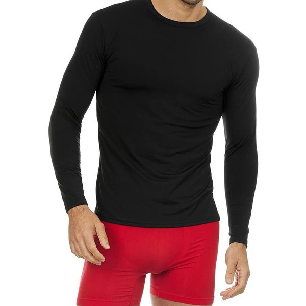 Thermajohn Thermal Shirts for Men Long Sleeve Thermal Compression Shirts for Men Base Layer Cold Weather (Black, Medium)