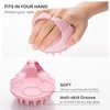 Scalp Massager for Hair Growth & Dandruff Removal,Soft Silicone Hair Shampoo Brush,Scalp Scrubber with Soft Silicone Bristles,Wet Dry Men Women Kids Pets Hair Brush for Scalp Care,Pink