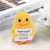 Funny Gifts Women Positive Emotional Support Crochet Plush Animals Nuggets Partner Cute Birthday Mini Positive Duck with Card Unique Desk Car Decor Office Gifts for Coworkers Employees
